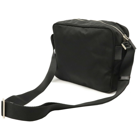 Prada Shoulder Bag Diagonal Nylon Leather Black Hardware - Picture 2 of 9